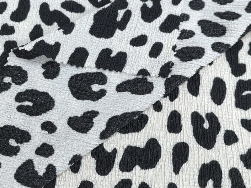 Leopard Print Tricot Crepe Fabric 1 Leopard Print Tricot Crepe Fabric 1