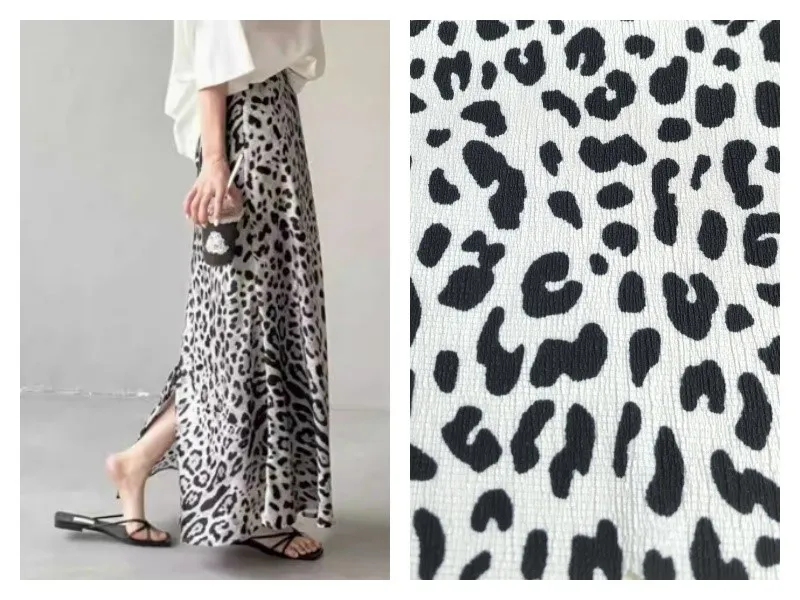 Leopard Print Tricot Crepe Fabric 4 Leopard Print Tricot Crepe Fabric 4